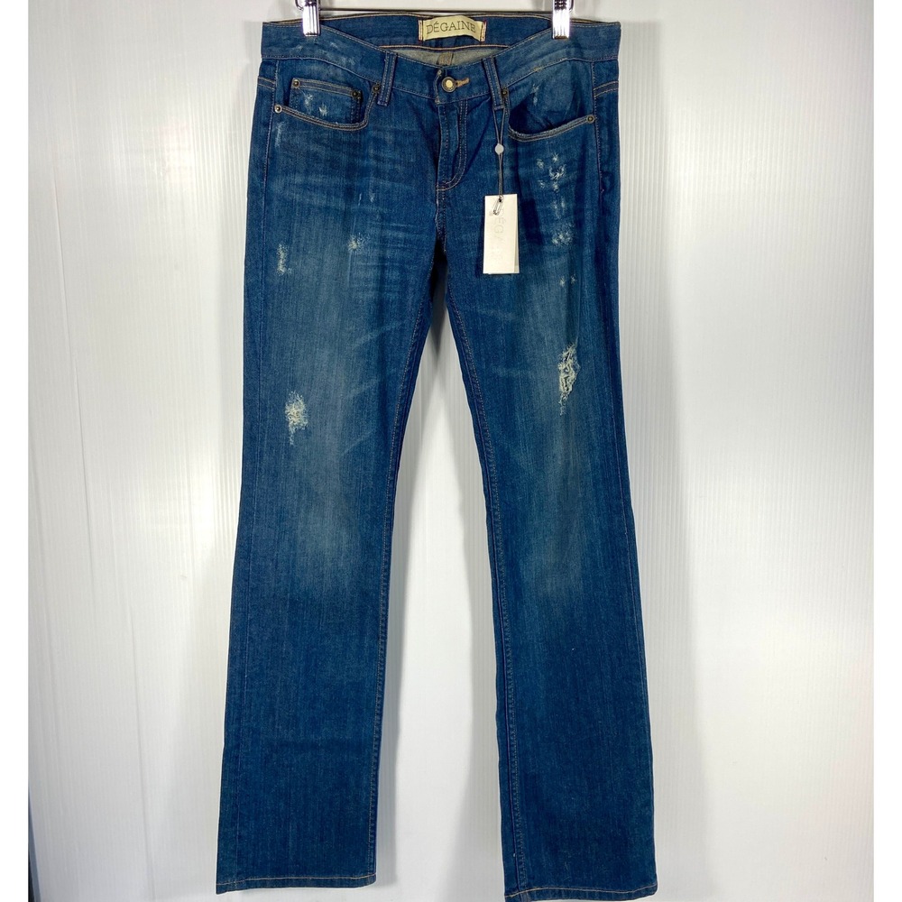 Degaine Boyfriend Distressed Blue Denim Jeans Womens 26 NWT